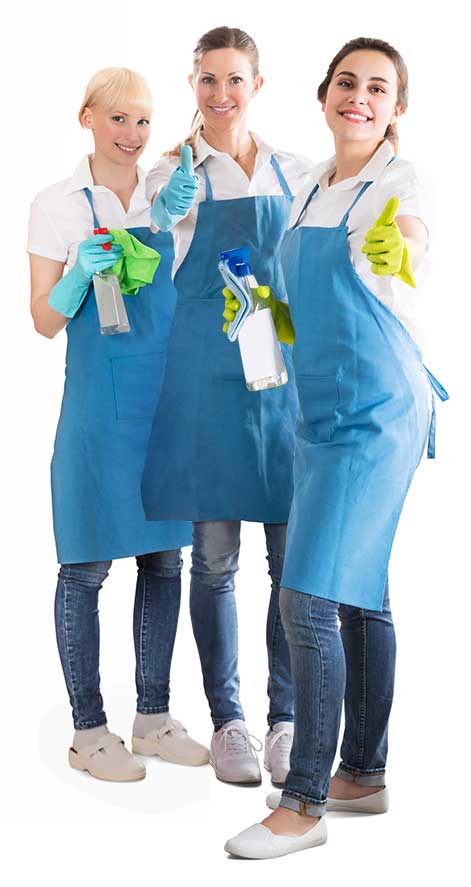 Three smiling maids ready to help clean your home